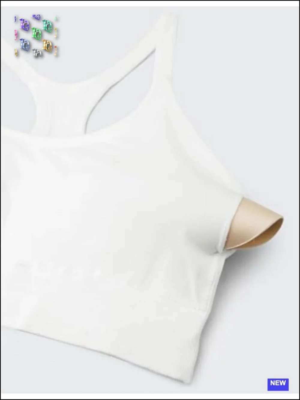 Seamless Scoop Neck Racerback Sports Bra Medium Support Removable Pads